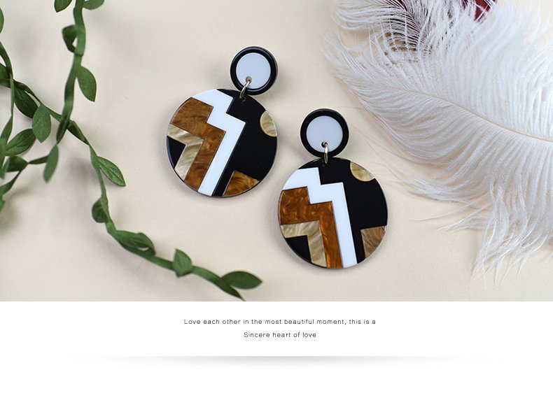 Geometric shape color earrings - Image 3