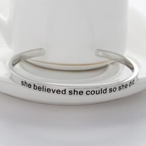 She Believed She Could So She Did Cuff Bangle