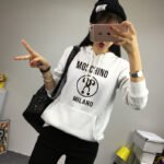 Letter printed hooded sweater