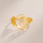 Cut Titanium Steel Hollow Moon Ring Simple Fashion Personality Stainless Steel