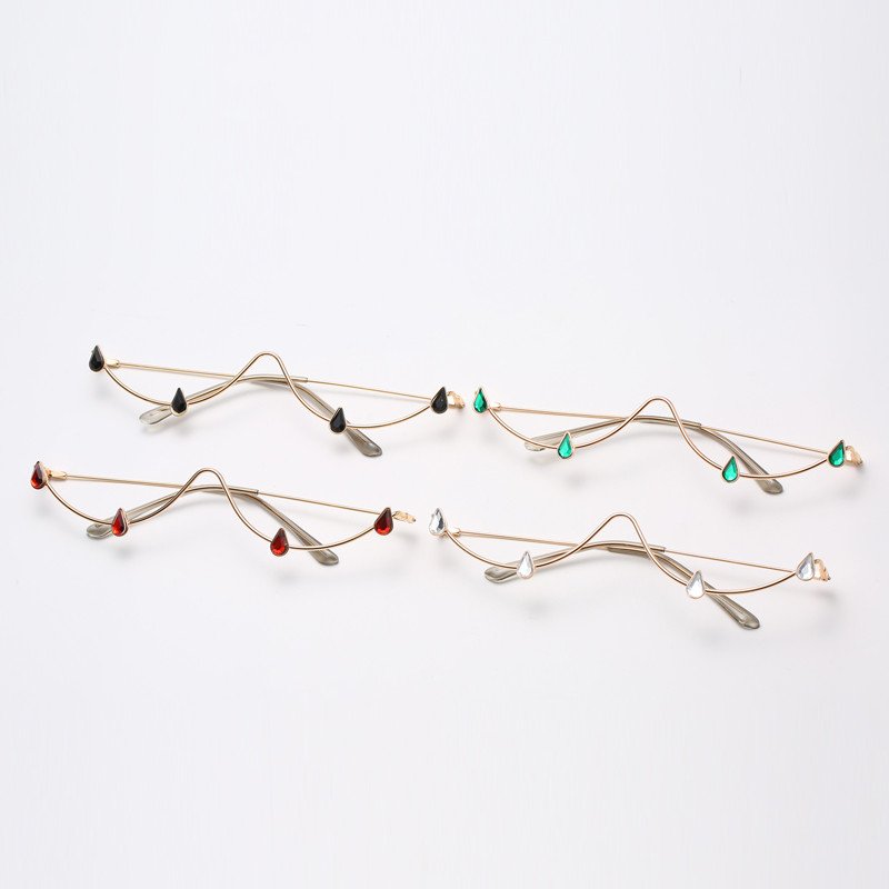 Lower Half Frame Lens Free Decorative Glasses New Fashion