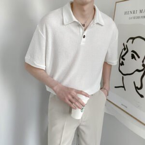 Men's Short-sleeved Polo Shirt Tide Brand Half-sleeved T Men's Shirt Korean Version Of The Lapel T-shirt