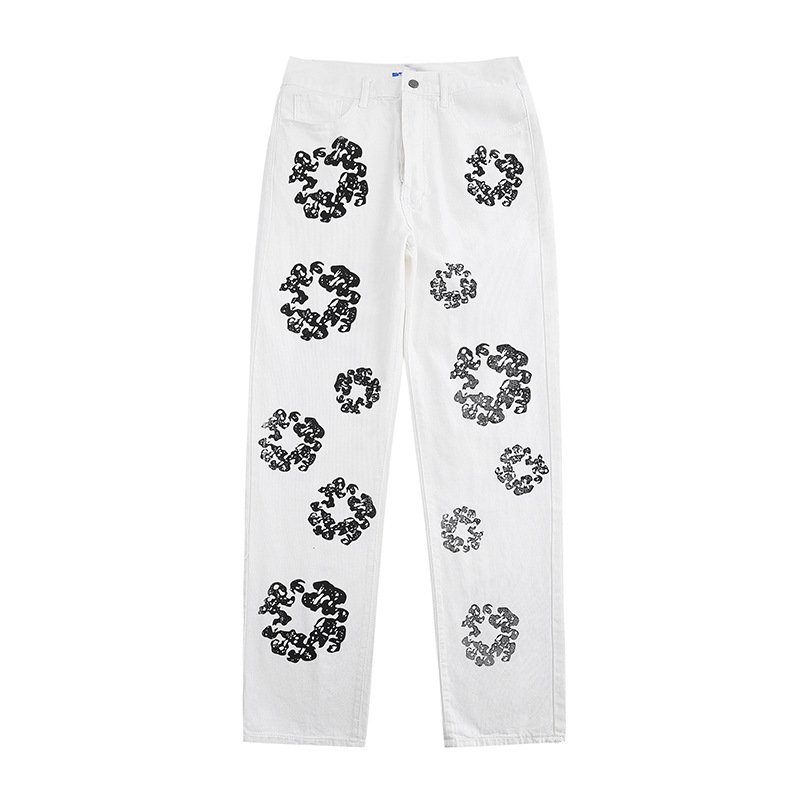 Men's Fashion Loose Casual Full Printed Kapok Jeans - Image 10