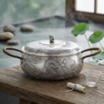 925 Sterling Silver Exquisite Silver Dragon Tureen with Wrapped Handles and Ornate Relief Carvings - Handicraft