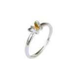 Sweet And Lovely Three-Dimensional Golden Butterfly Ring