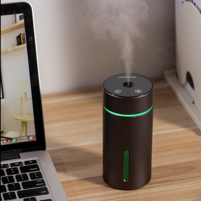 Black Columnar Car Humidifier 0.5-1L Built-in Battery USB Rechargeable