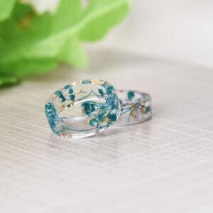 Fashionable And Simple Women's Dry Flower Resin Ring