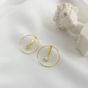 Circle swing tassel earrings