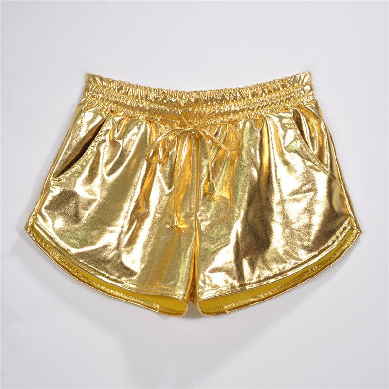 Shiny metallic casual booties shorts - Image 4