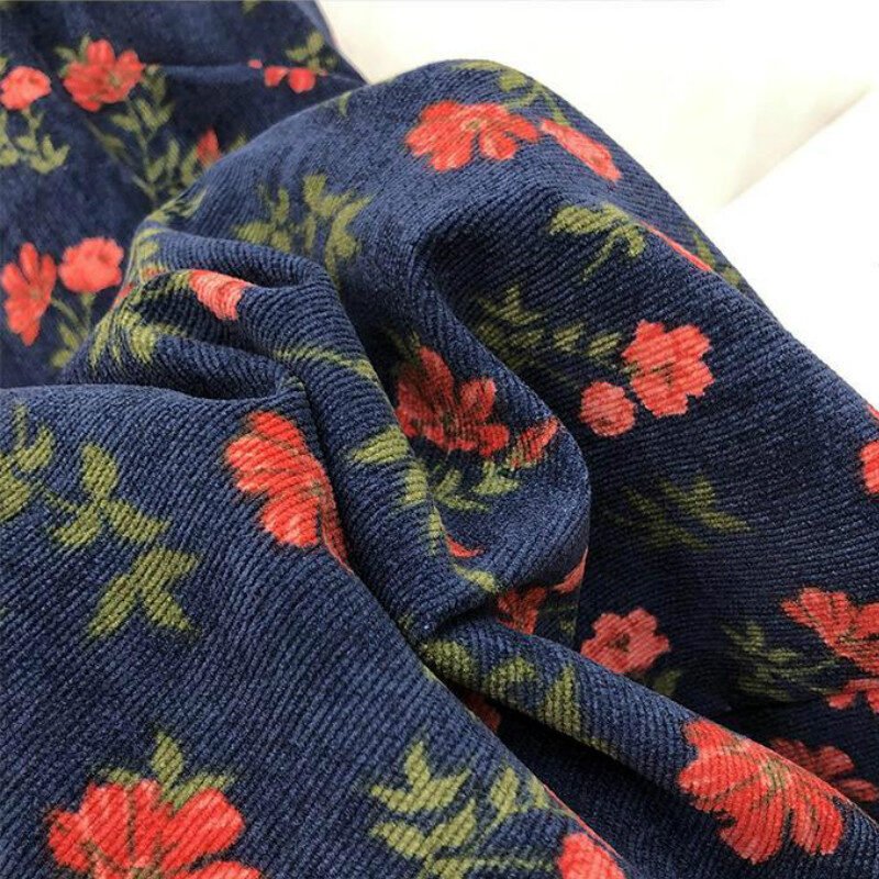 Sleeveless Dress Women Simple Print Daily Spring Corduroy Retro Soft Lovely - Image 7