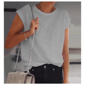 Pure Color Plus Size Casual All-Match T-Shirt Women's Top