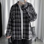 Literary Retro Long Sleeve Shirt Men's Plaid Jacket