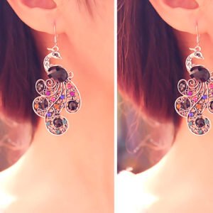 Peacock gem earrings