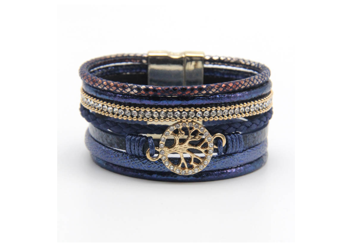 Explosion models Europe and America leather rope bracelets Hollow life tree ladies magnetic buckle jewelry - Image 3