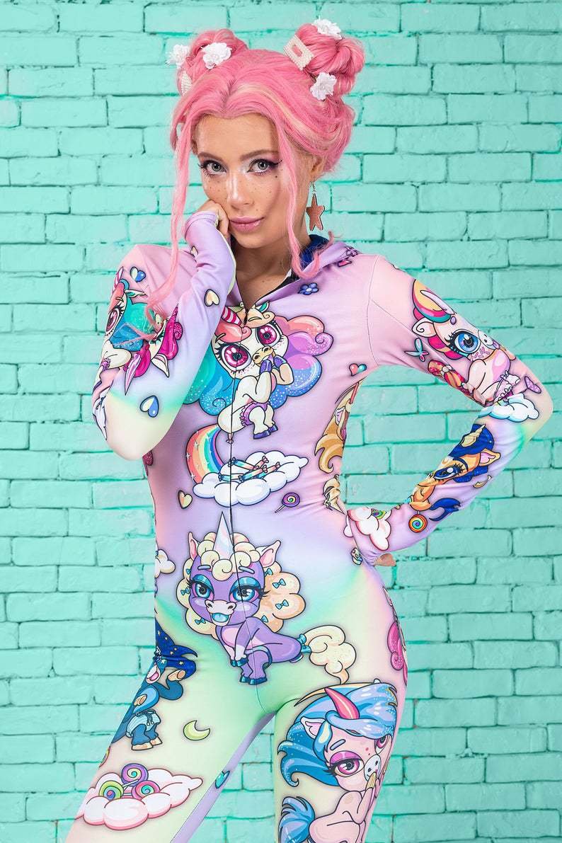Adult one piece leotard print Party wear Hoodie - Image 3