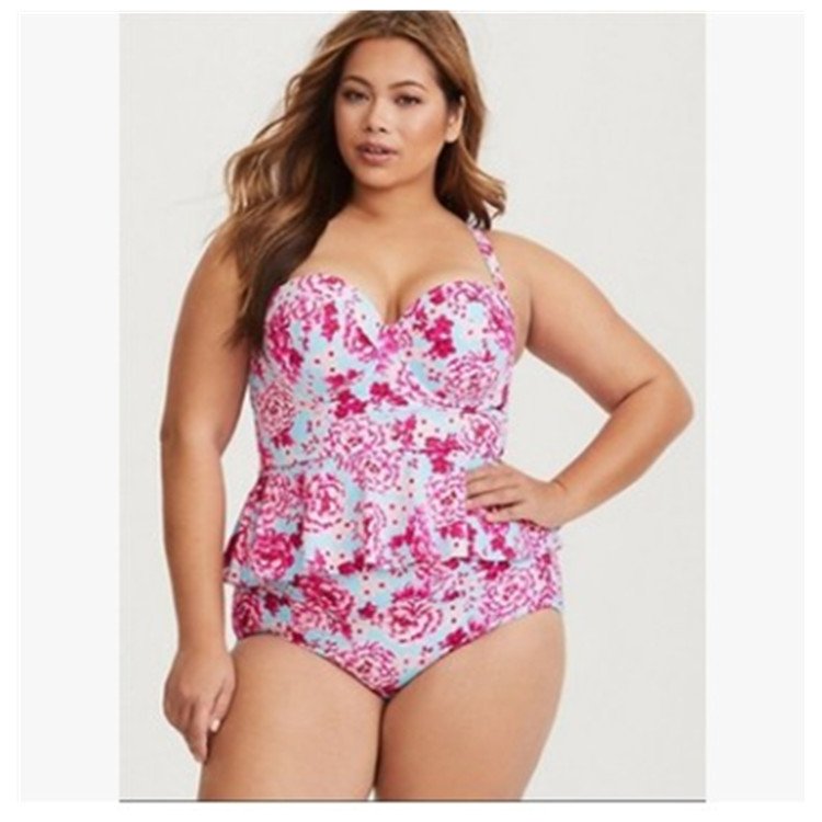 Split large size bikini swimsuit