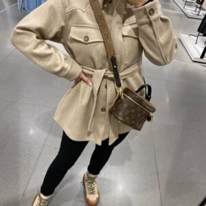 Fashion winter sheep-like lace woolen warm jacket