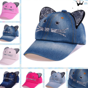 Spring And Summer Denim Baseball   Cute Cat Ears Baseball  Sunscreen Visor Baby Cat Hat