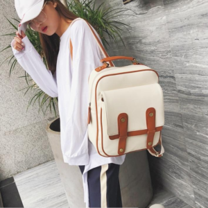 Vintage British shoulder bag female New Wild soft leather simple college wind large capacity student bag