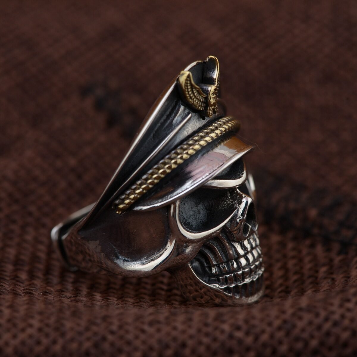 Deer King jewelry personality skull Mensring wholesale S925 Silver Antique Style - Image 6