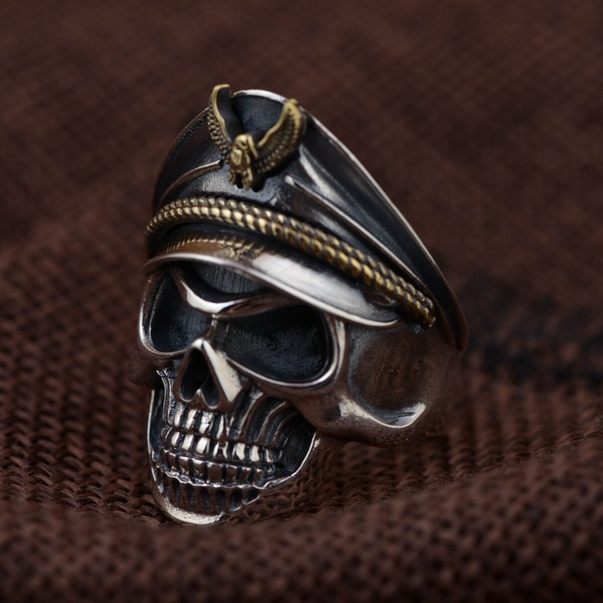 Deer King jewelry personality skull Mensring wholesale S925 Silver Antique Style - Image 3