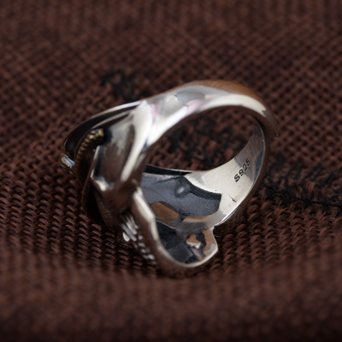 Deer King jewelry personality skull Mensring wholesale S925 Silver Antique Style - Image 5