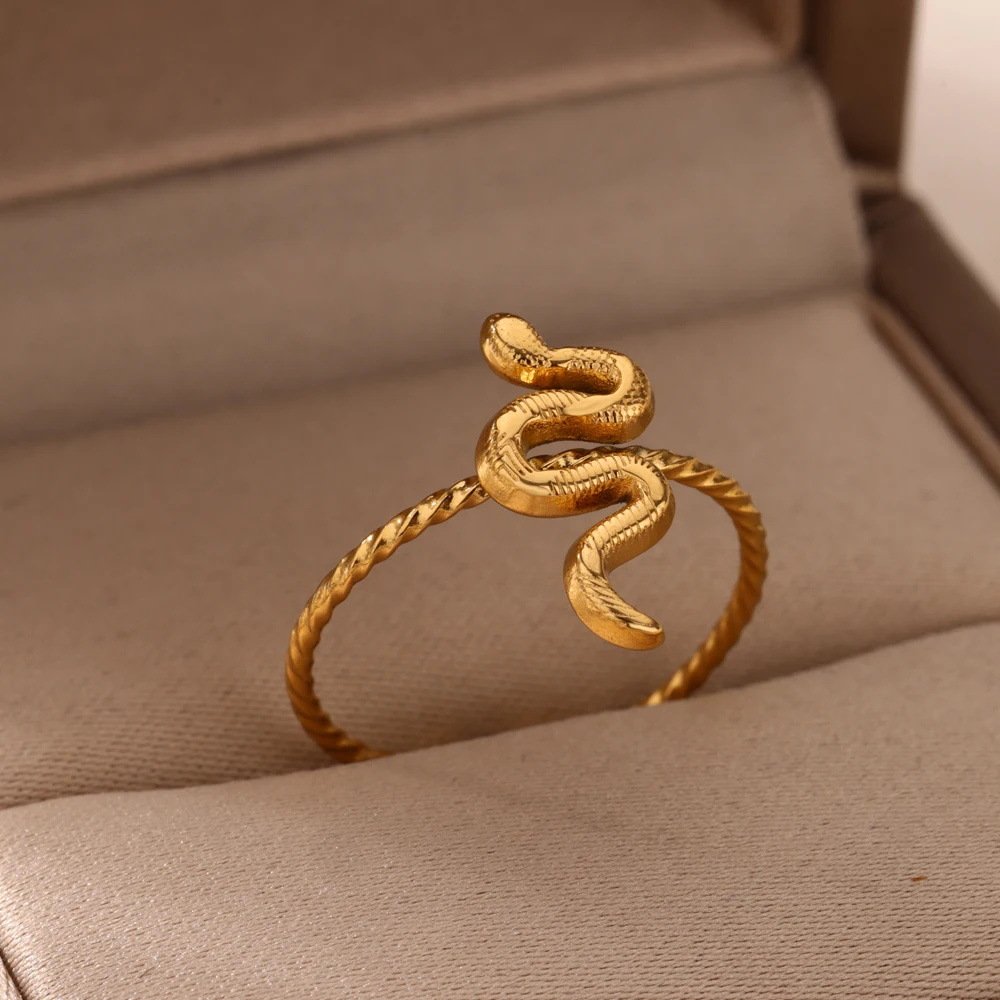 Cross-border Supply Snake-shaped Hip Hop Rock Wind Open Ring - Image 2