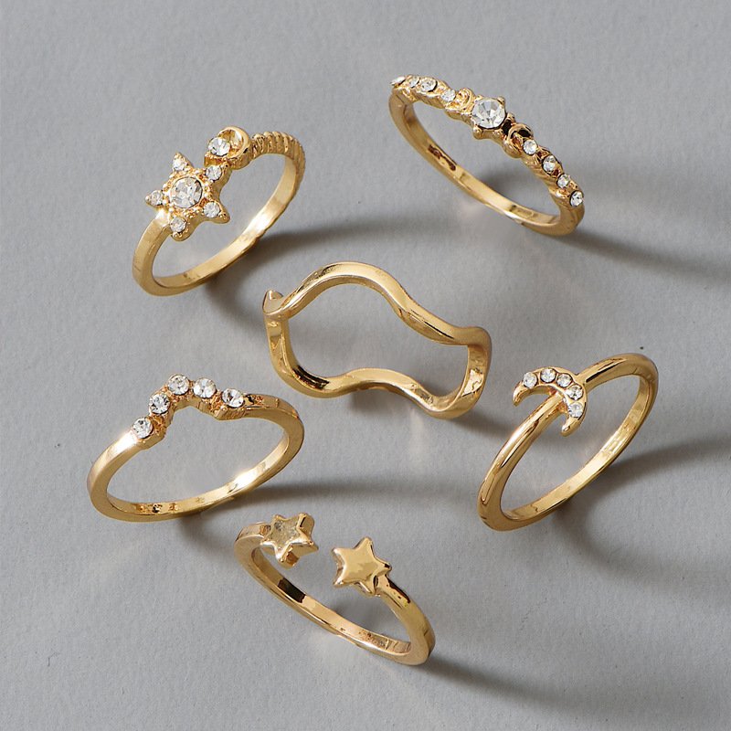 Fashion Moon Star Ring 6-piece Combination, Ladies Street Shooting - Image 2