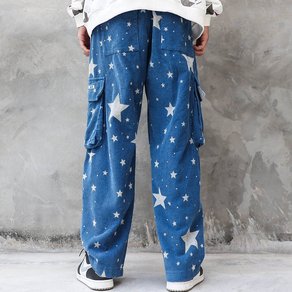 Corduroy Star Full Print Casual Pants - Image 2