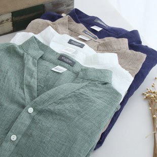 A large number of spot sunscreen clothing Japanese smallloose cotton seven female linen shirt collar shirt sleeve - Image 4