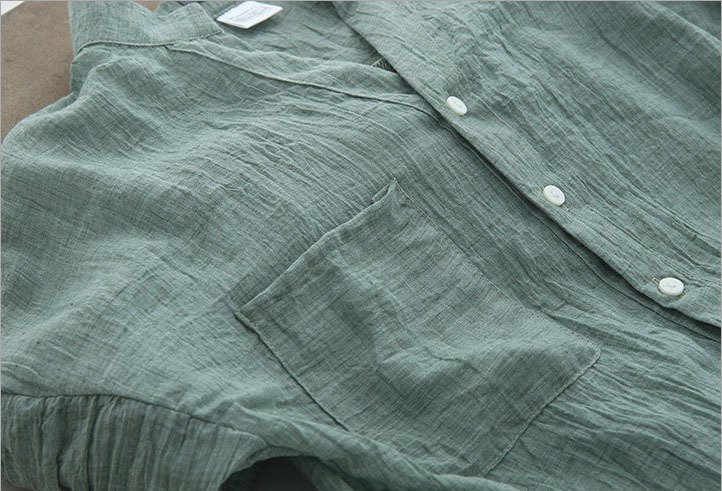 A large number of spot sunscreen clothing Japanese smallloose cotton seven female linen shirt collar shirt sleeve - Image 5