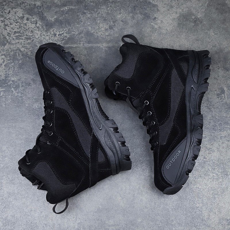 Men's Warm Snow Boots Cowhide Leather Military Shoes Men Waterproof Winter Boots - Image 3