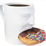 Ceramic double-layer face mug Ceramic hand cup Eating cake cup Breakfast milk cup Coffee biscuit cup