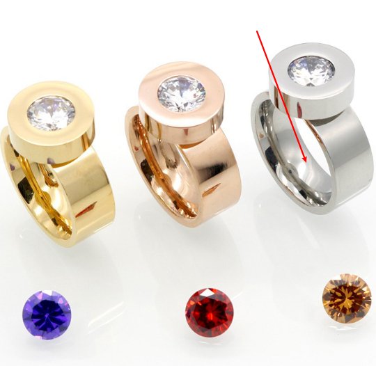 Fashion Womens Brand Ring With Four-color Zircons - Image 8