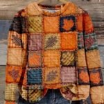 Women's Casual Loose 3D Printed Long-sleeved Sweater