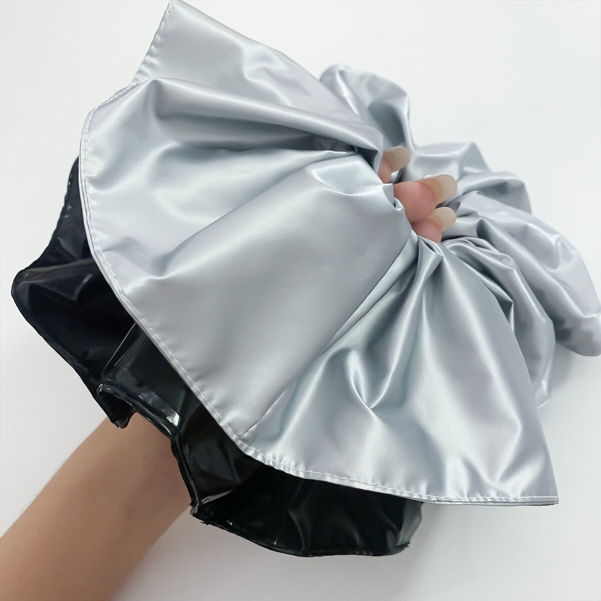 Women's Fashionable All-match Leather Pleated Large Intestine Hair Ring - Image 5