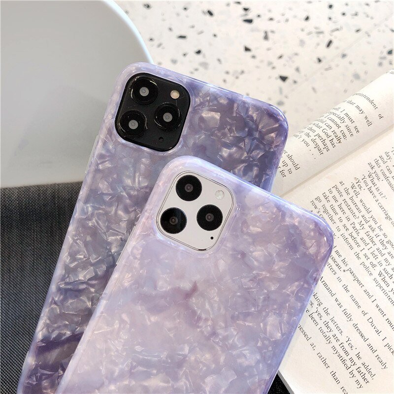 Purple Shell Pattern Silicone Phone Case - Image 2