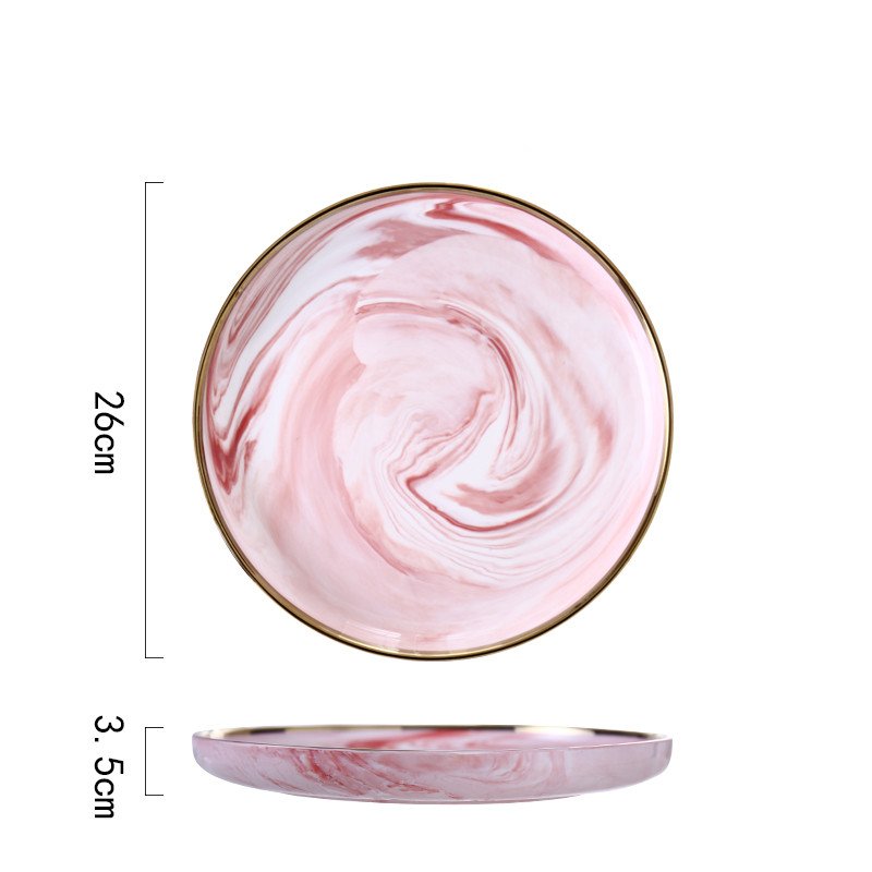Pink Marble Phnom Penh Ceramic Dinner Plate - Image 6