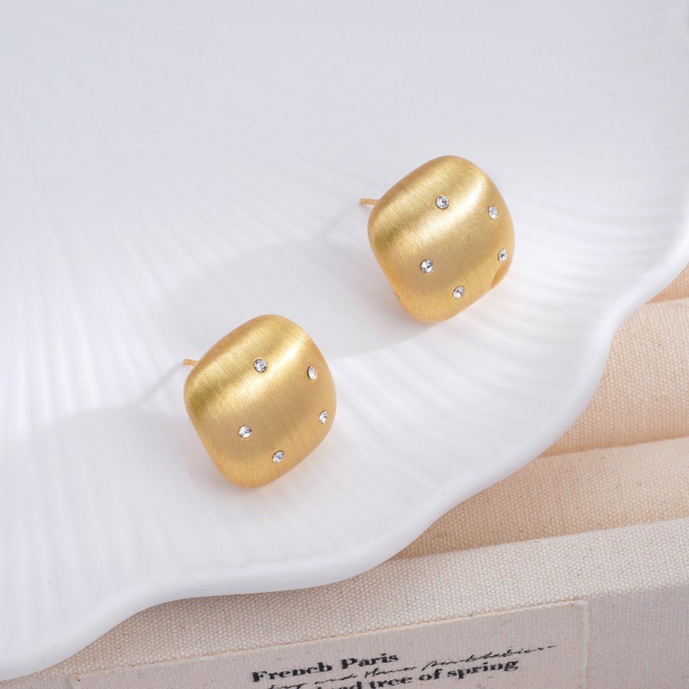 French-style Vintage Chic Minimalist Geometric Earrings