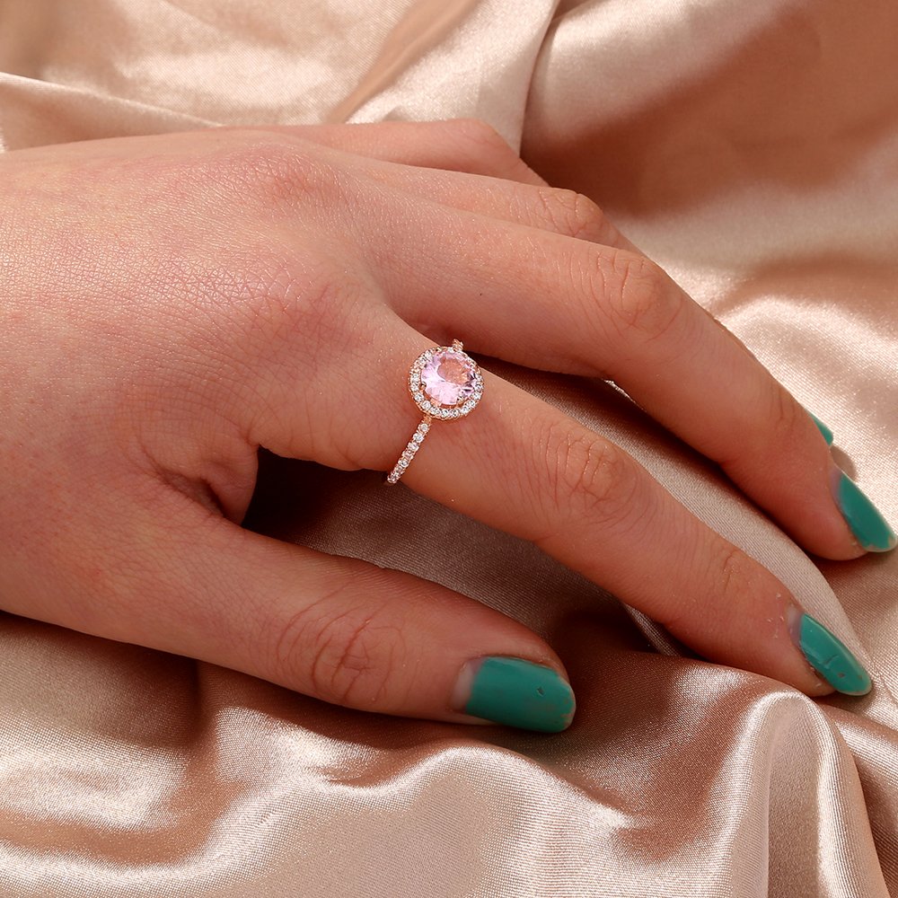 Copper micro-inlaid round zircon ring - Image 3