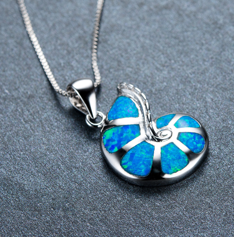 European and American fashion jewelry Opel necklace pendant short clavicle chain jewelry - Image 2