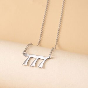 Lucky Number 777 Stainless Steel Pendant Necklace