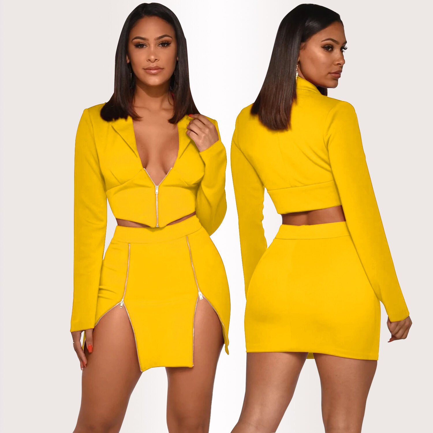 European and American women's sexy V-neck suit - Image 2