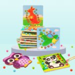 Children's board game clip beads wooden puzzle