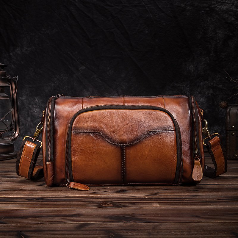 Retro Fashion Trend Leather Shoulder Messenger Bag Cowhide Pillow Bag - Image 2