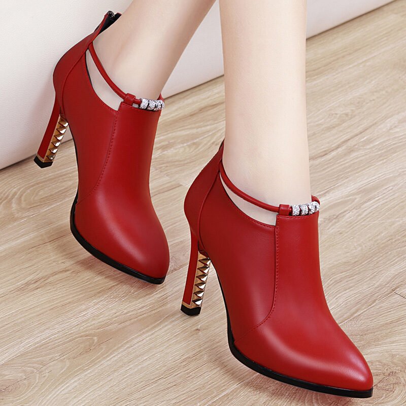In the autumn of new Korean female high-heeled shoes all-match pointed shoes with a fine waterproof black ladies shoes - Image 8