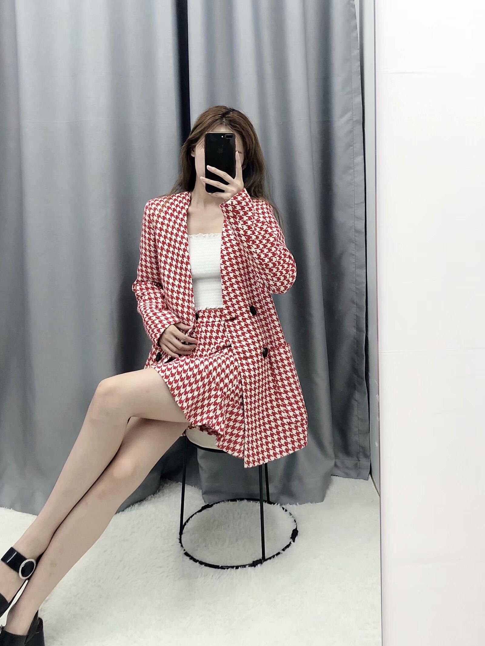 French houndstooth coat - Image 2