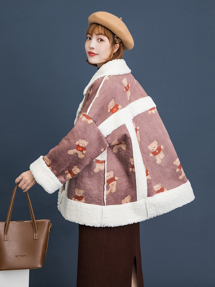 Bear print suede jacket - Image 4