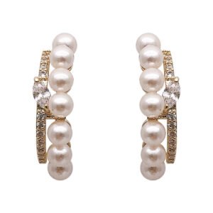 Female Fashion Pearl Elegant C-shaped Earrings