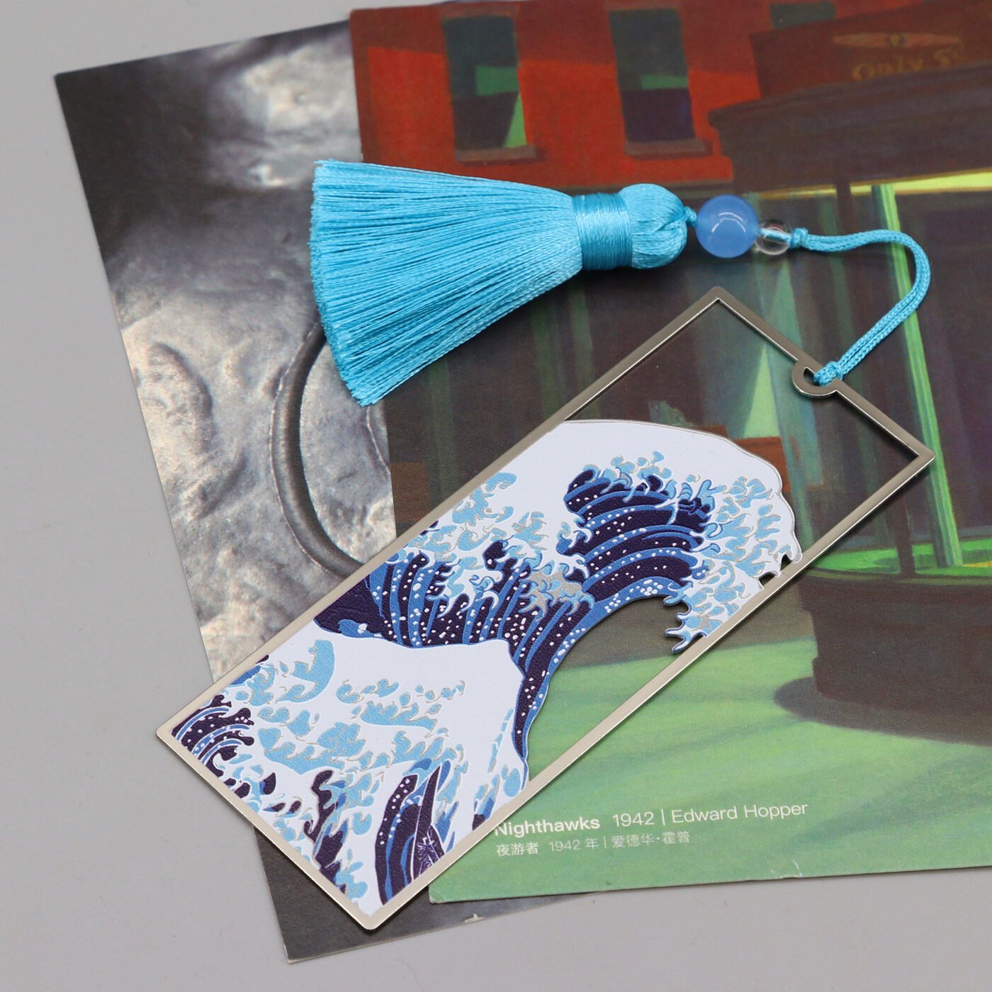 Langli metal art sea wave tassel bookmark - Image 3